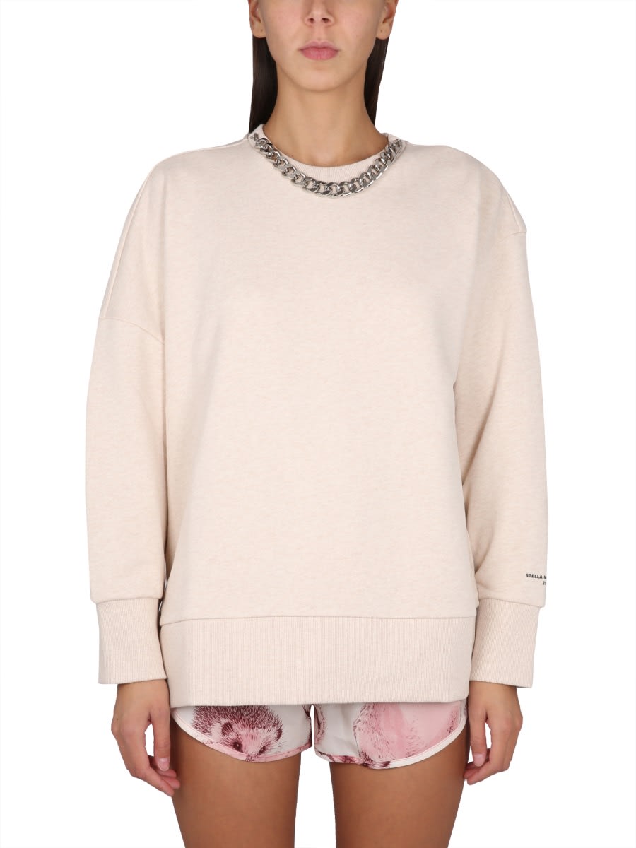 Stella Mccartney Truelife Oversized Sweatshirt In Ivory
