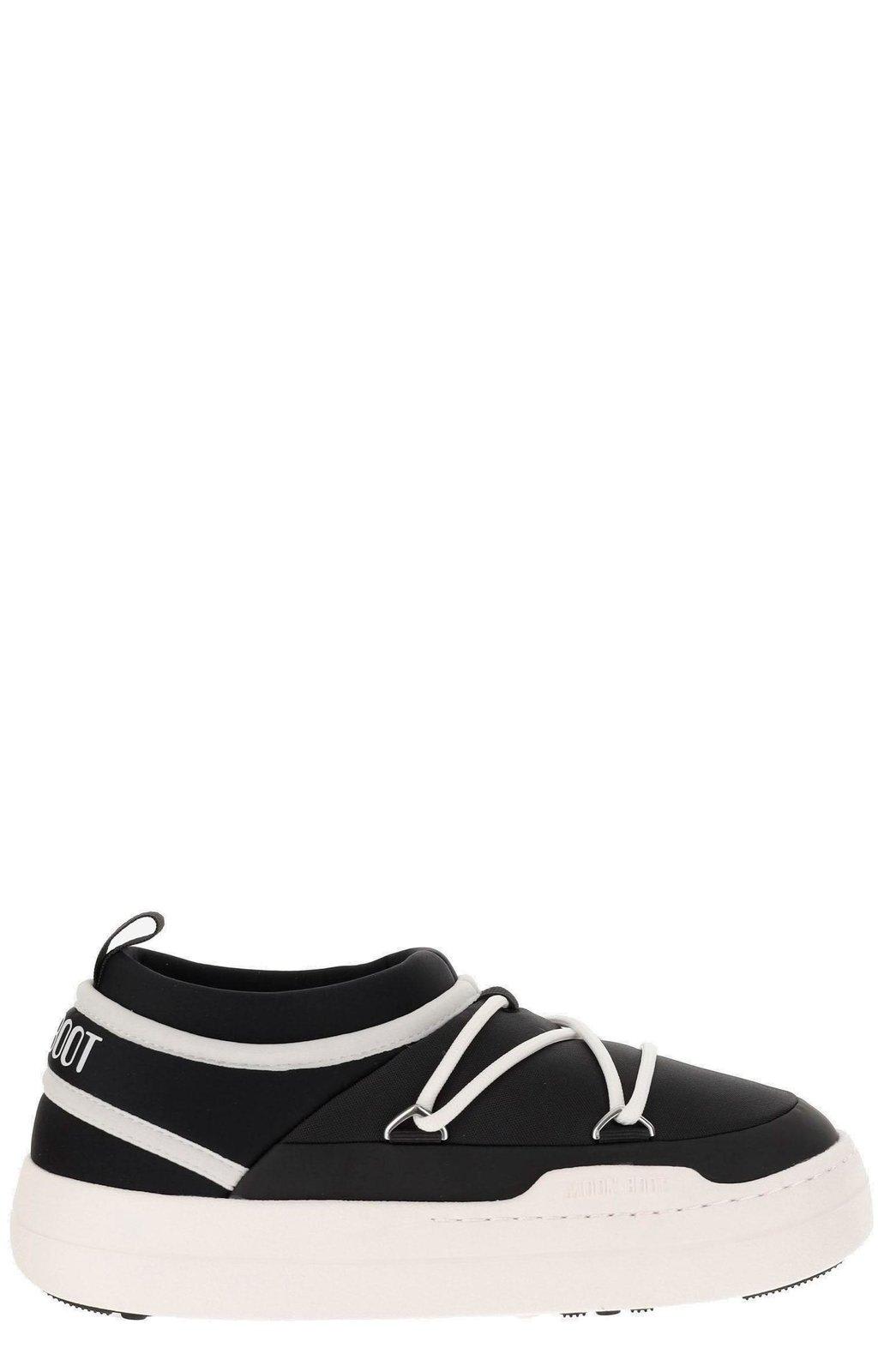 Moon Boot Park Icon Round Toe Sneakers In Black