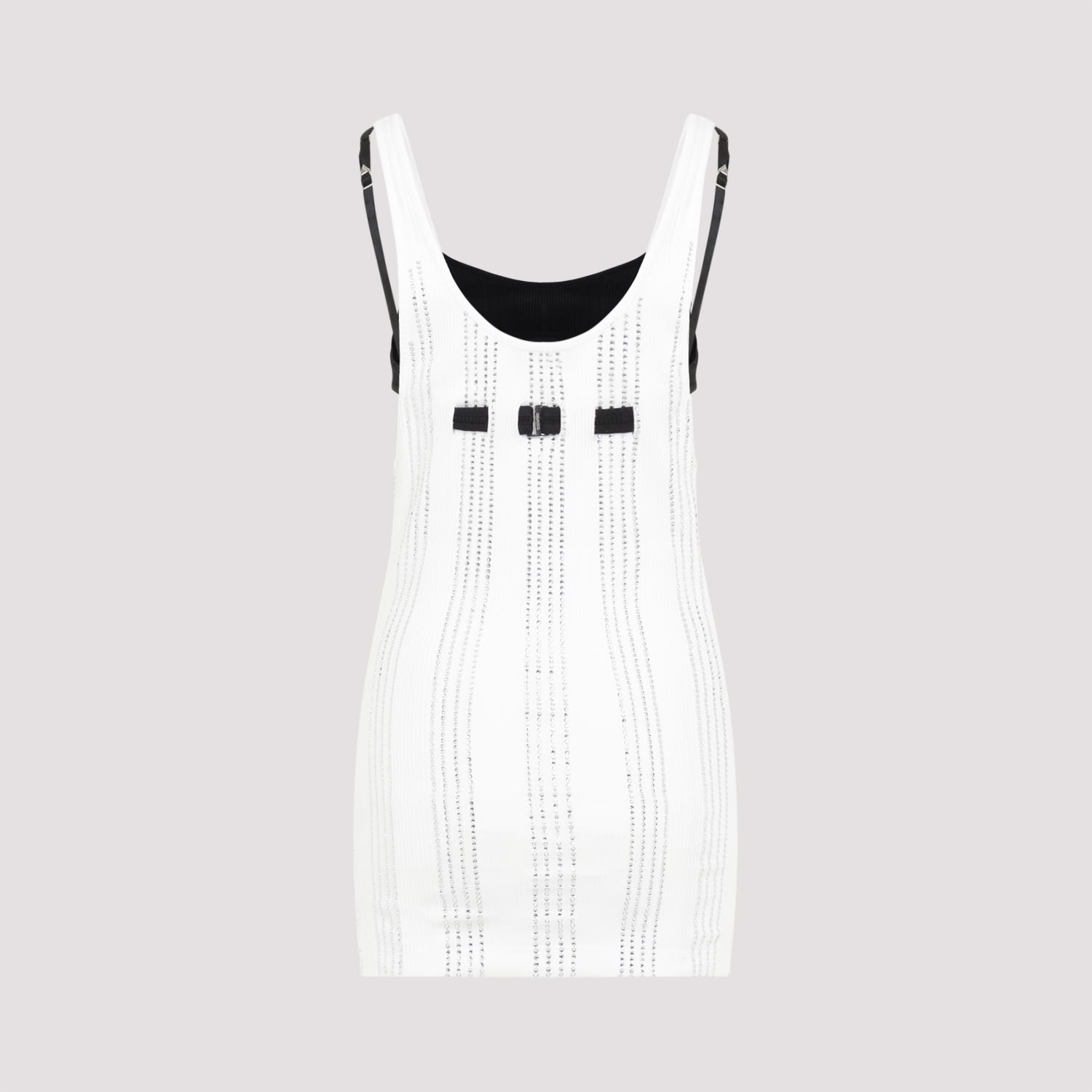 Attico Flat Ribbed Jersey Tank Top In White