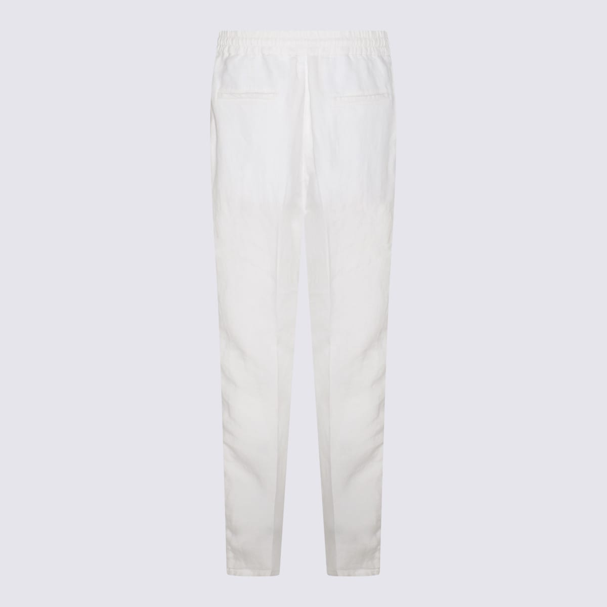 Shop Brunello Cucinelli White Linen Pants