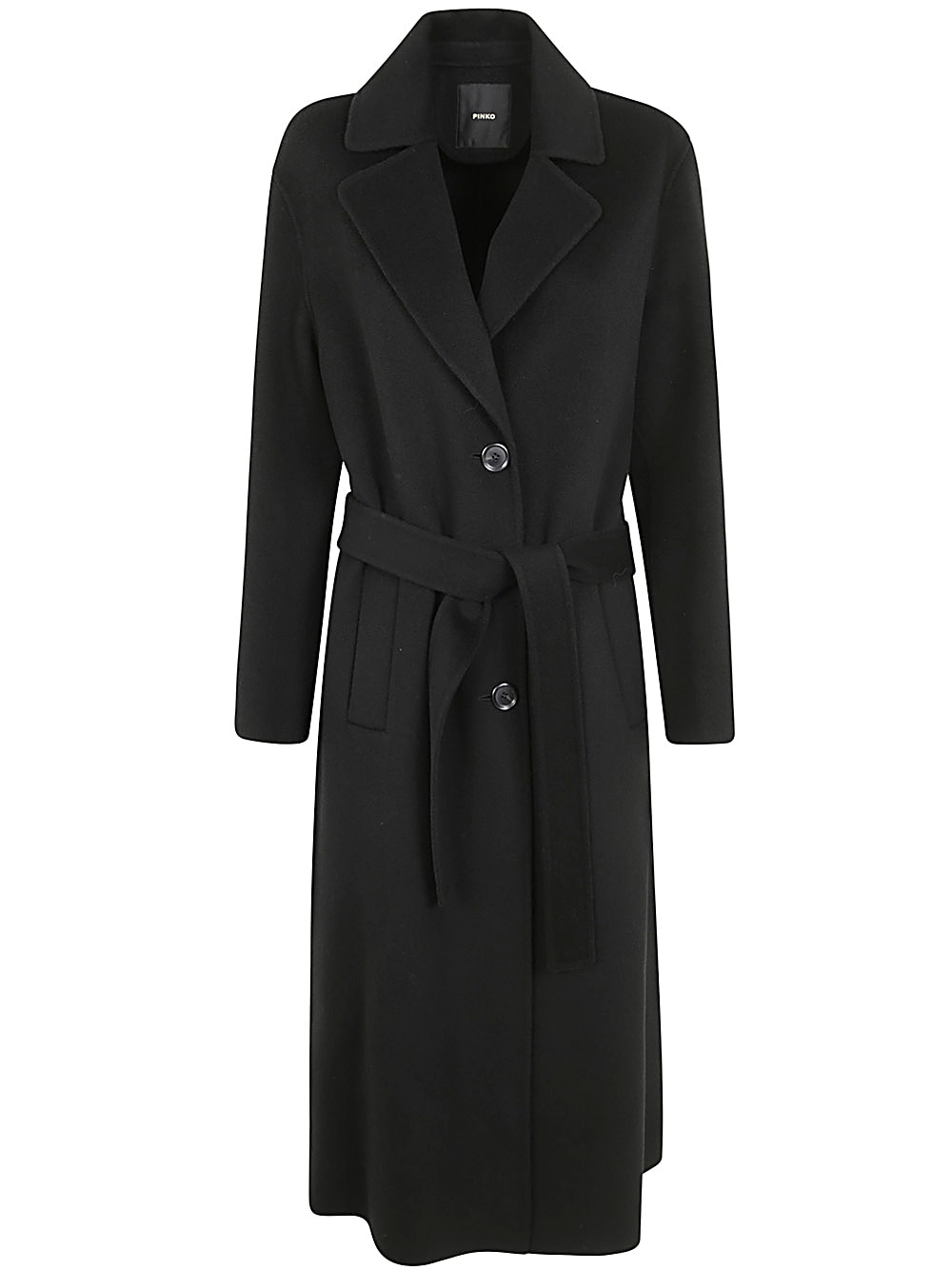 Shop Pinko Cornice Boublelayers Coat In Black Limousine