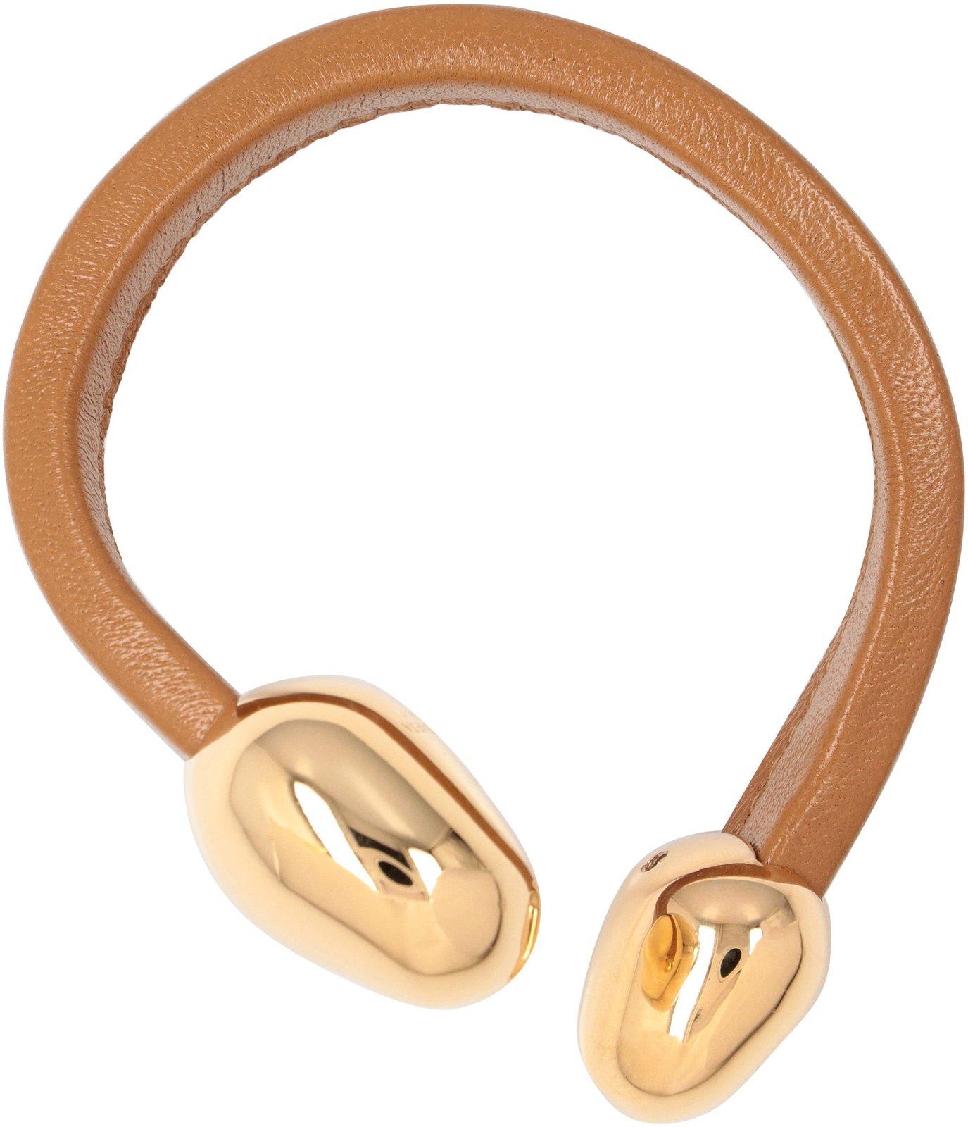 Shop Bottega Veneta Stoppers Cuff Bracelet In Camel 20