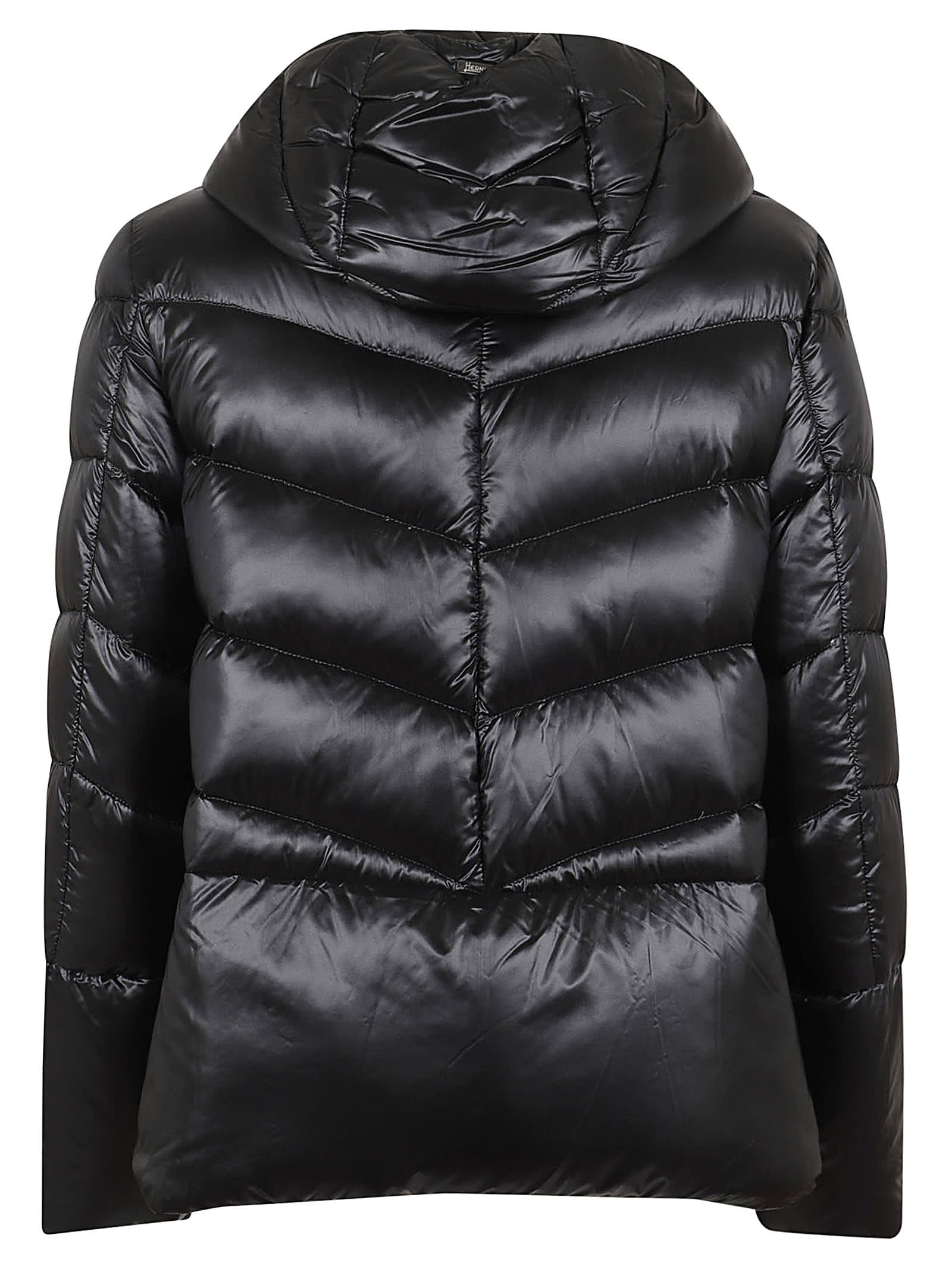 Shop Herno V-quilted Nylon Down Jacket In Black