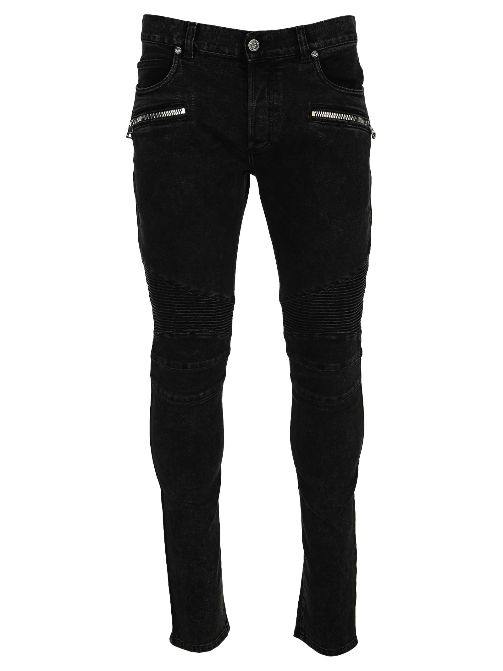 Balmain Slim-cut Black Cotton Jeans