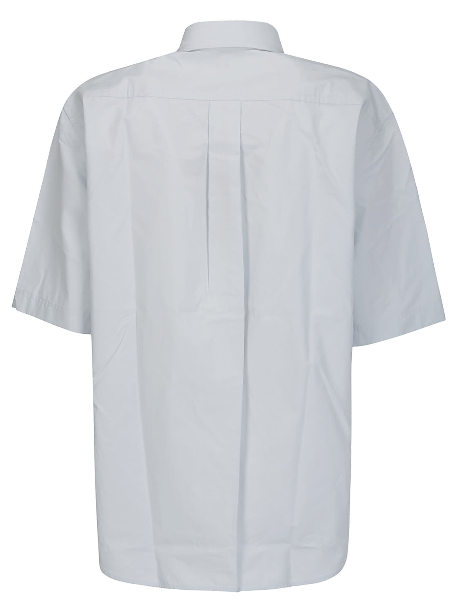 Shop Totême Short-sleeve Poplin Shirt In Ice