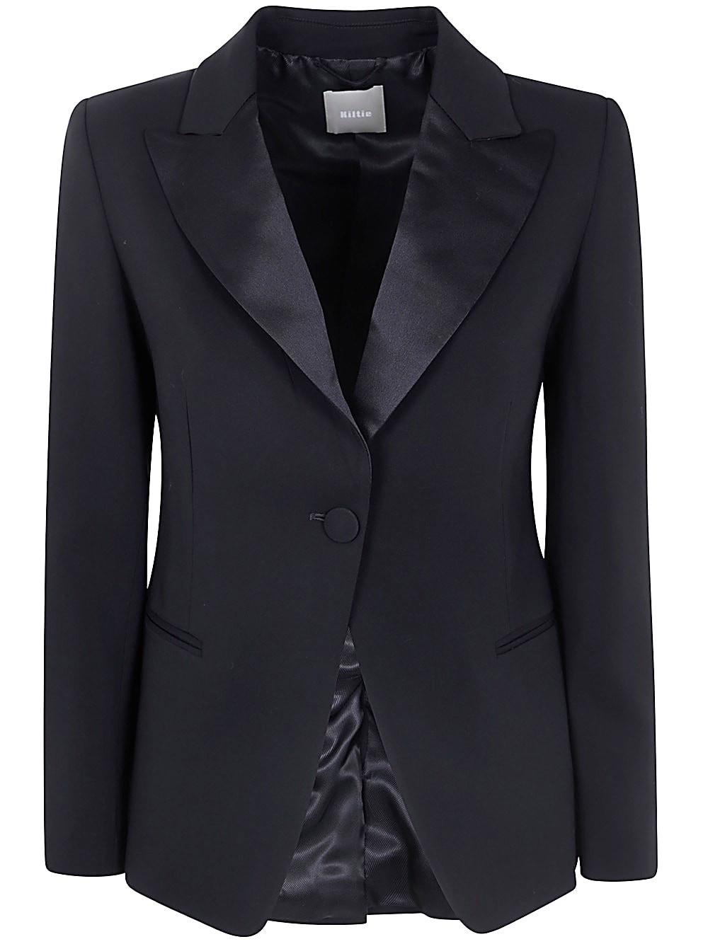 Shop Kiltie Sophia C/smoking Jacket In Black