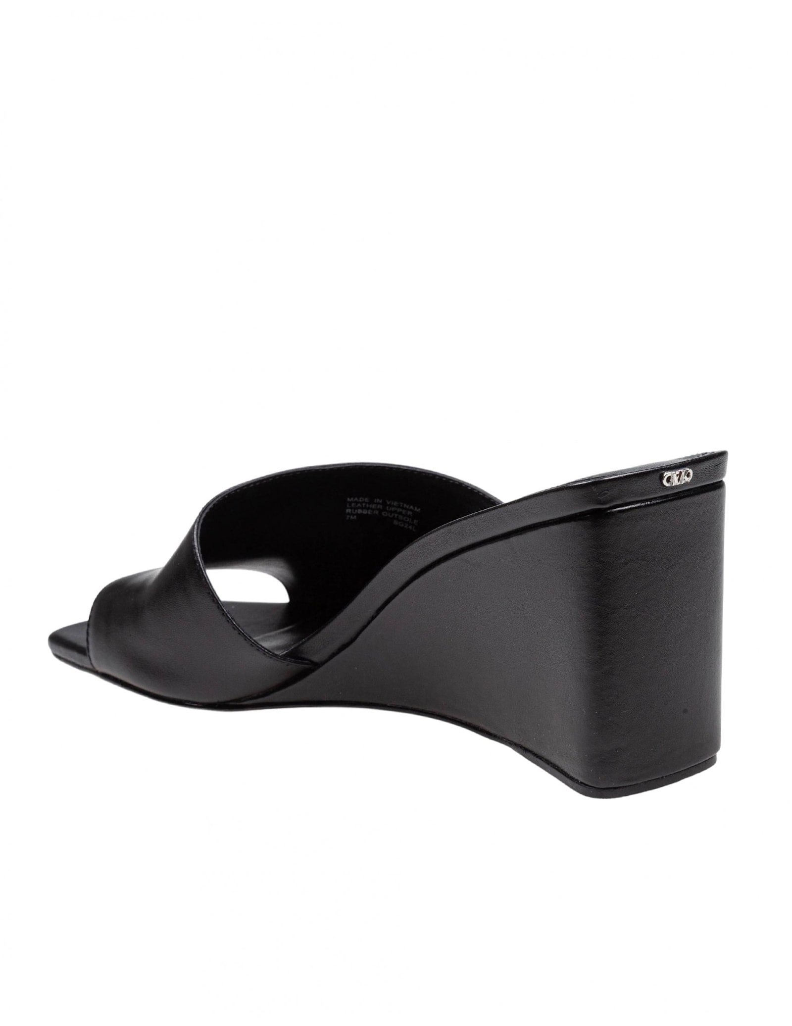 Michael Kors Merriam Wedge Leather Clogs In Black Color