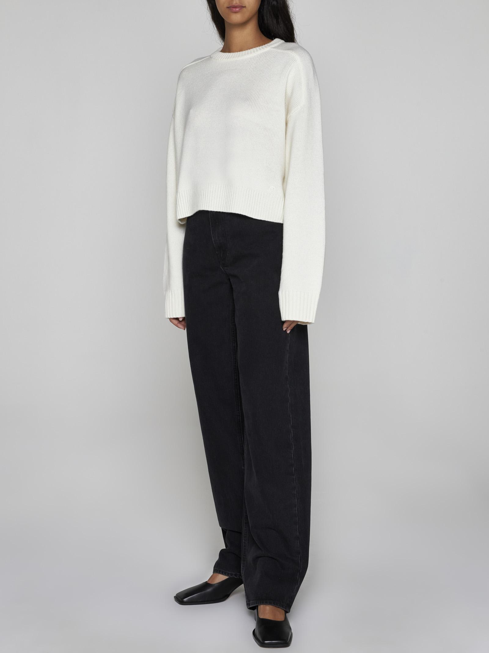 Shop Loulou Studio Bruzzi Wool And Cashmere Sweater In Ivory