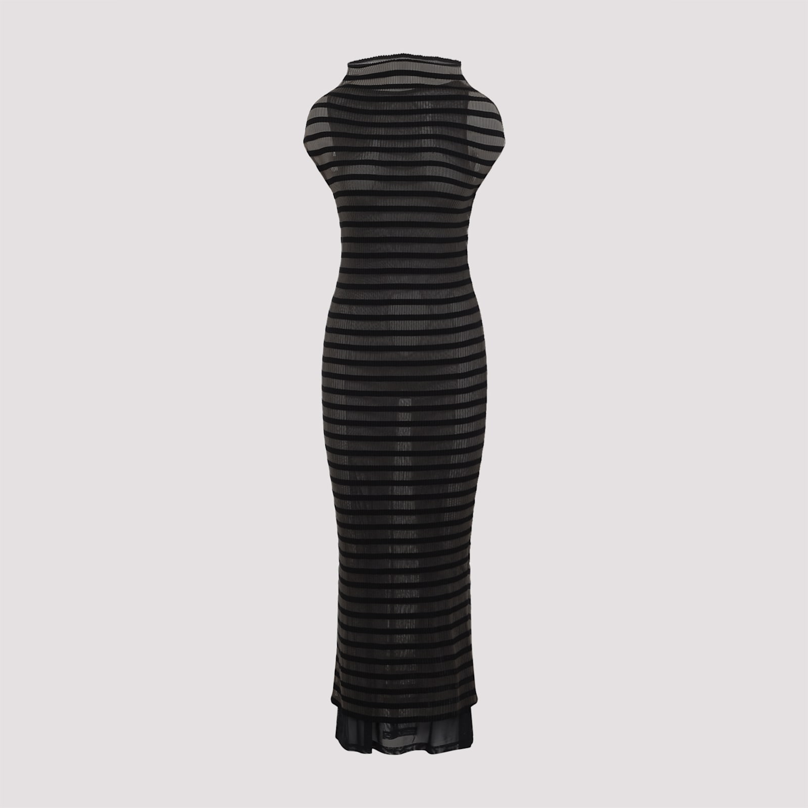 Shop Jean Paul Gaultier Mariniere Stripes Long Dress In Black