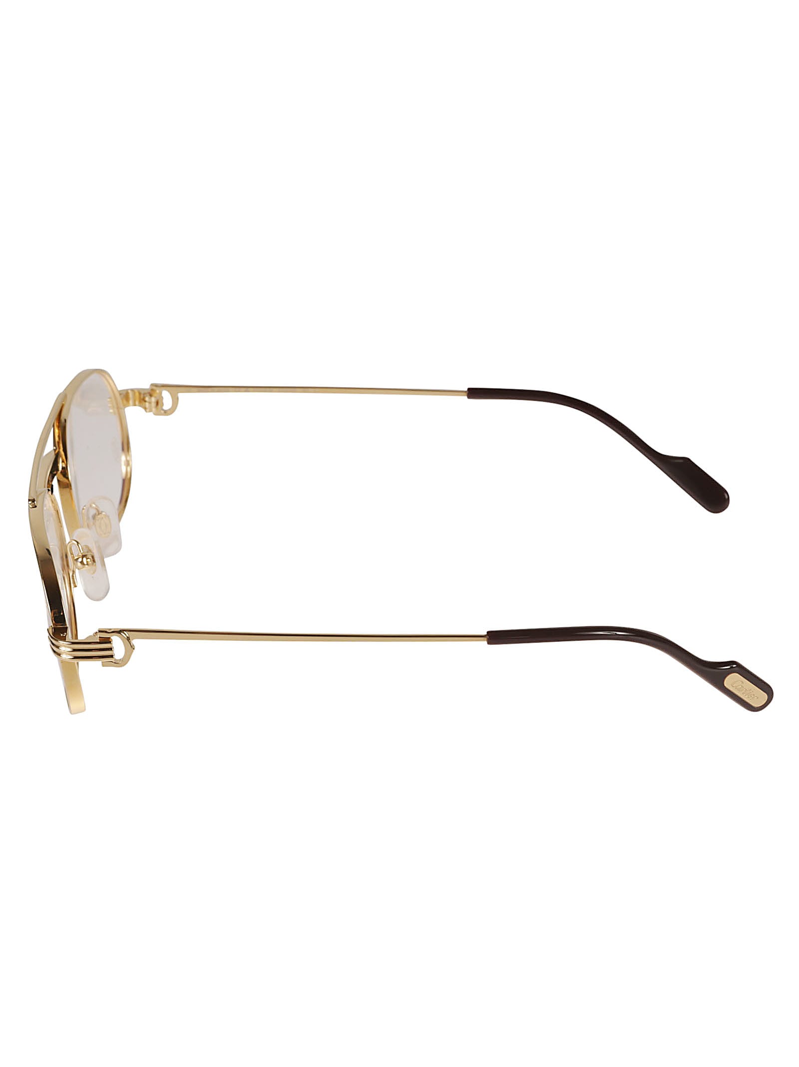 Shop Cartier Aviator Oval Frame In Gold
