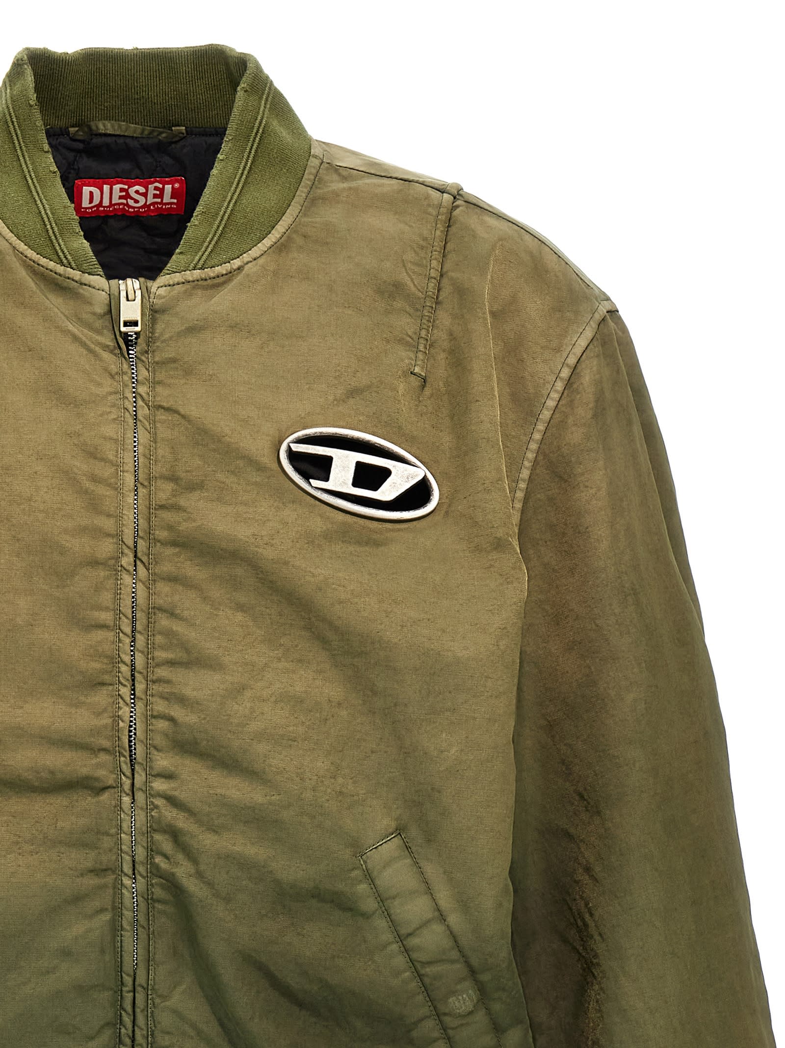 Shop Diesel J-kepes Bomber Jacket In Green