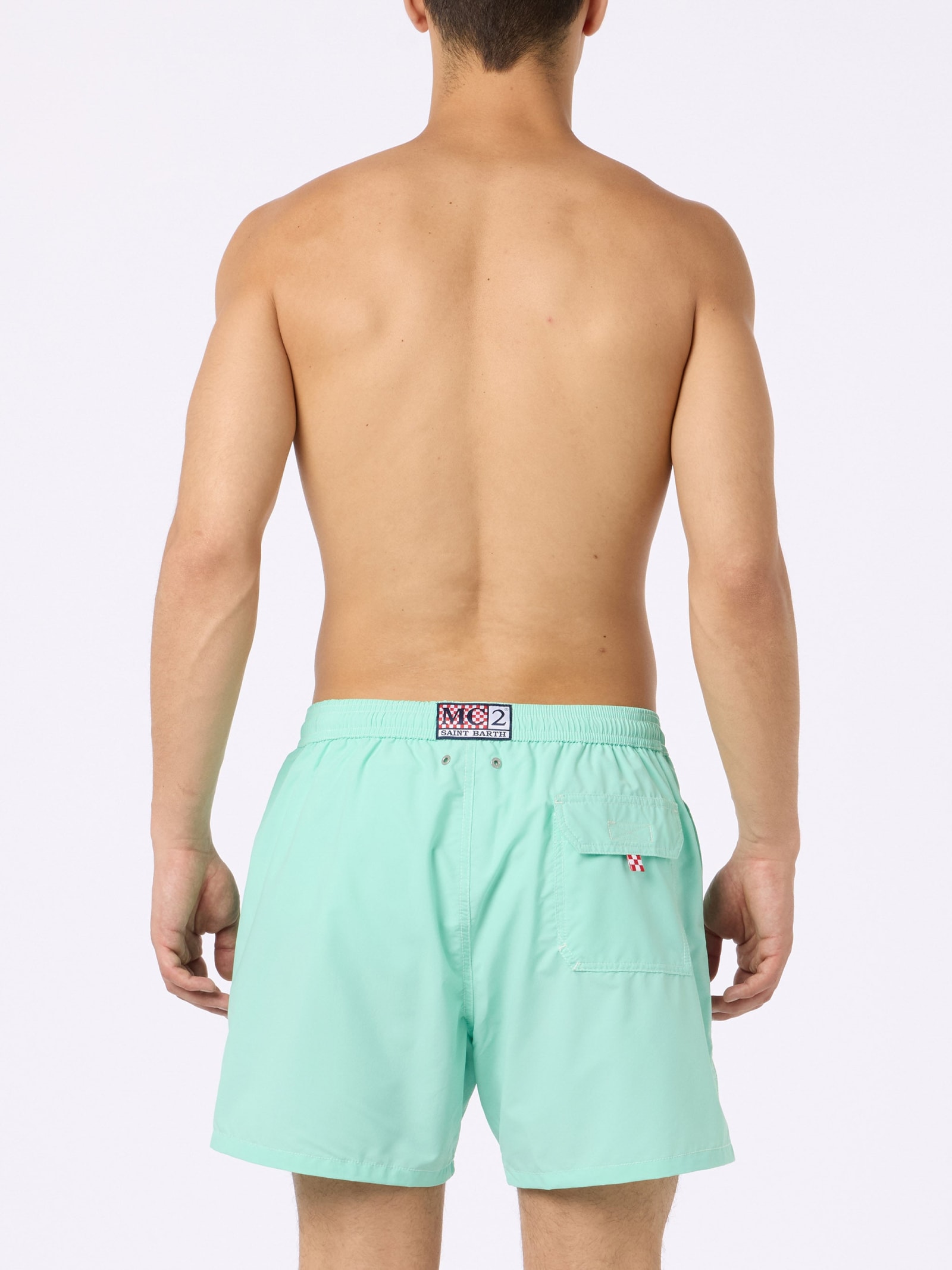 MC2 SAINT BARTH SAGE GREEN CLASSIC LIGHT SWIM SHORTS PATMOS 