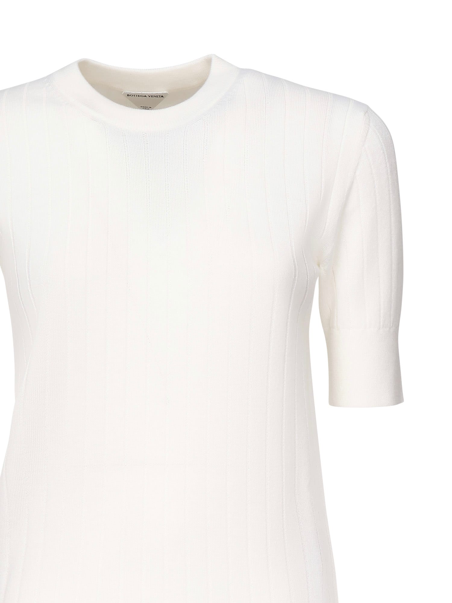 Bottega Veneta Ribbed Wool Sweater In White