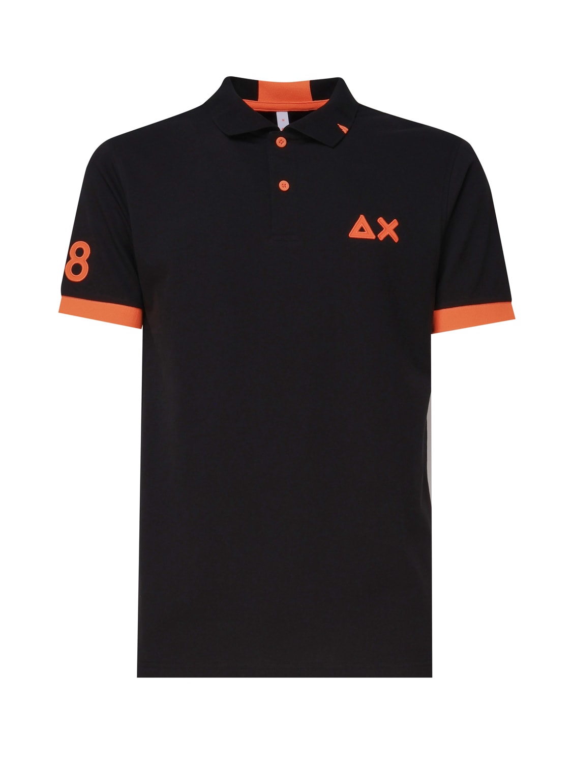 Sun 68 Polo T-shirt With Front Logo In Black