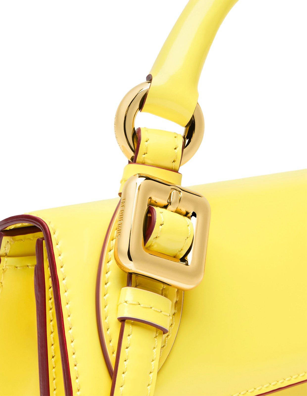 Shop Jacquemus Long Signature Buckled Handbag In Yellow