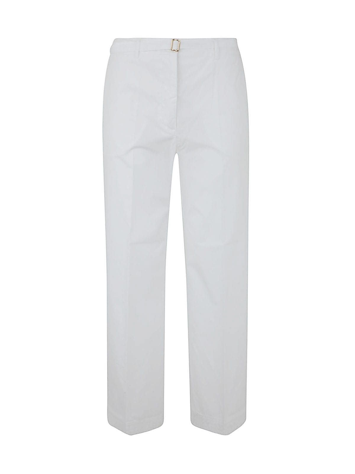 Seventy Long Straight Trousers With Belt In White