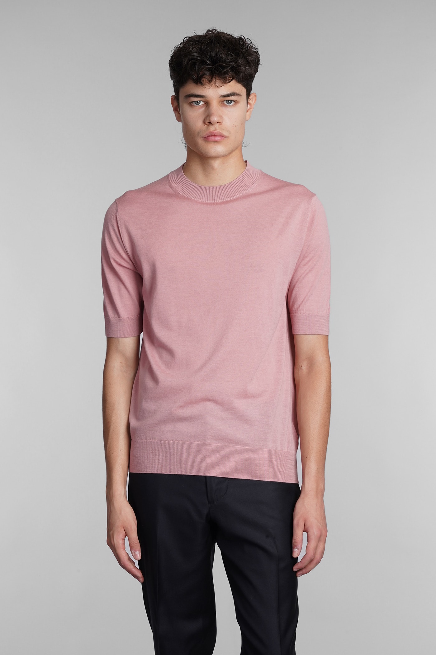 Ballantyne Knitwear In Rose-pink Wool