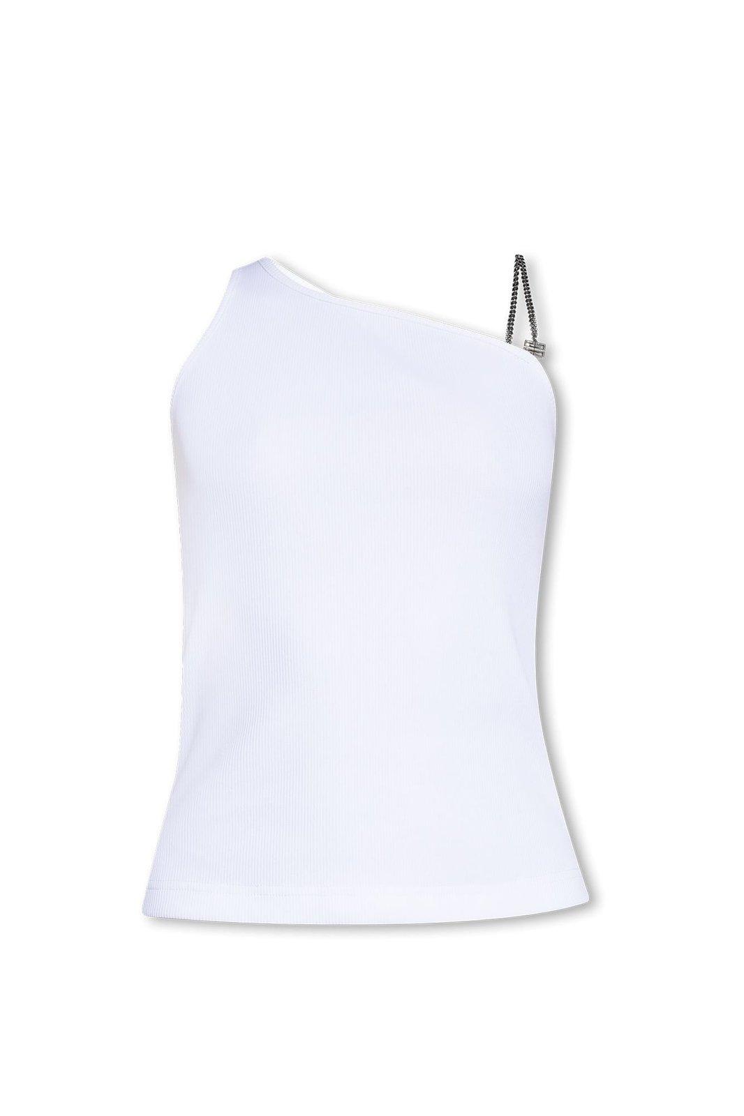 Shop Givenchy Asymmetric Strap Top In White