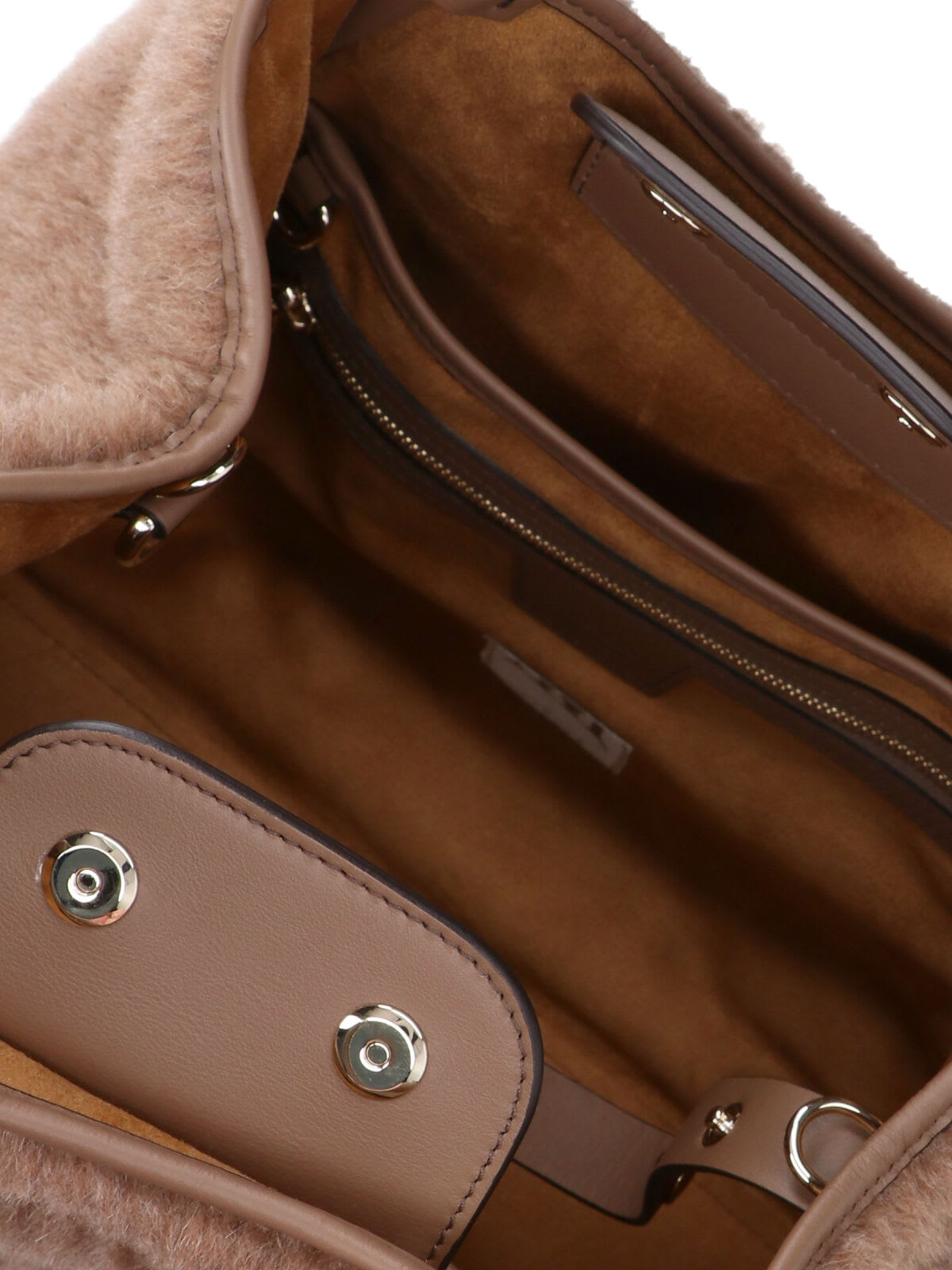 Max Mara Textured Shoulder Bag Detachable Strap In Brown