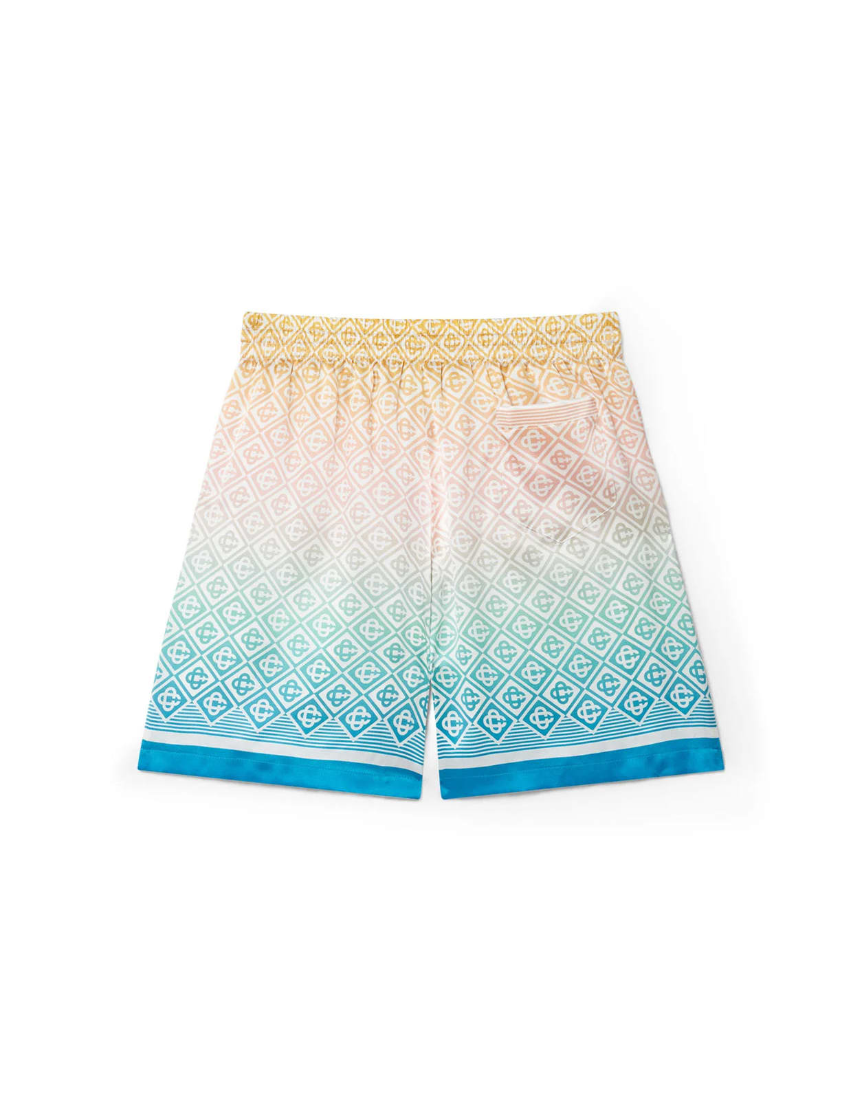 Shop Casablanca Gradient Monogram Silk Shorts In Multicolour