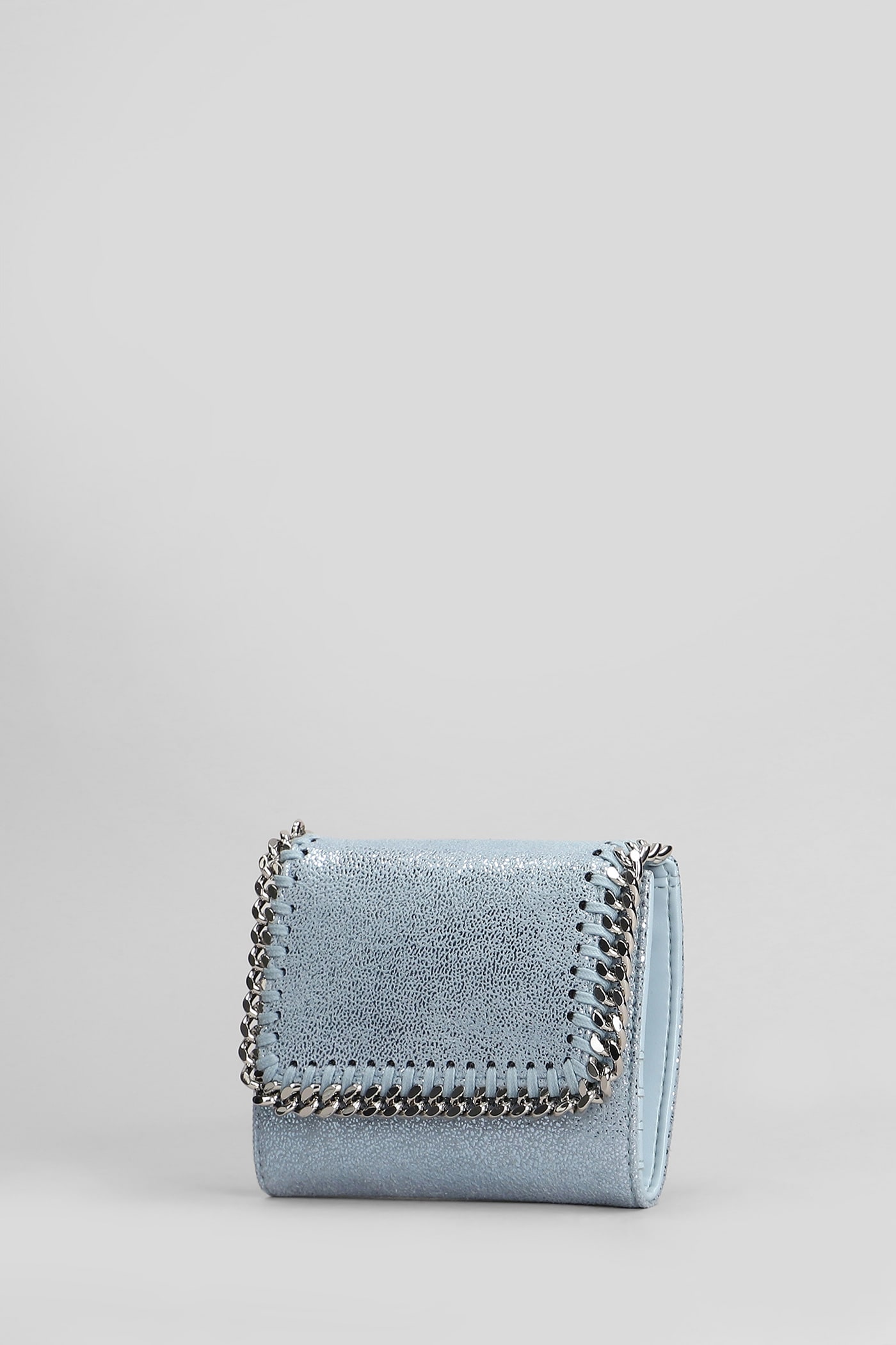 Stella Mccartney Wallet In Cyan Polyester In Cyan