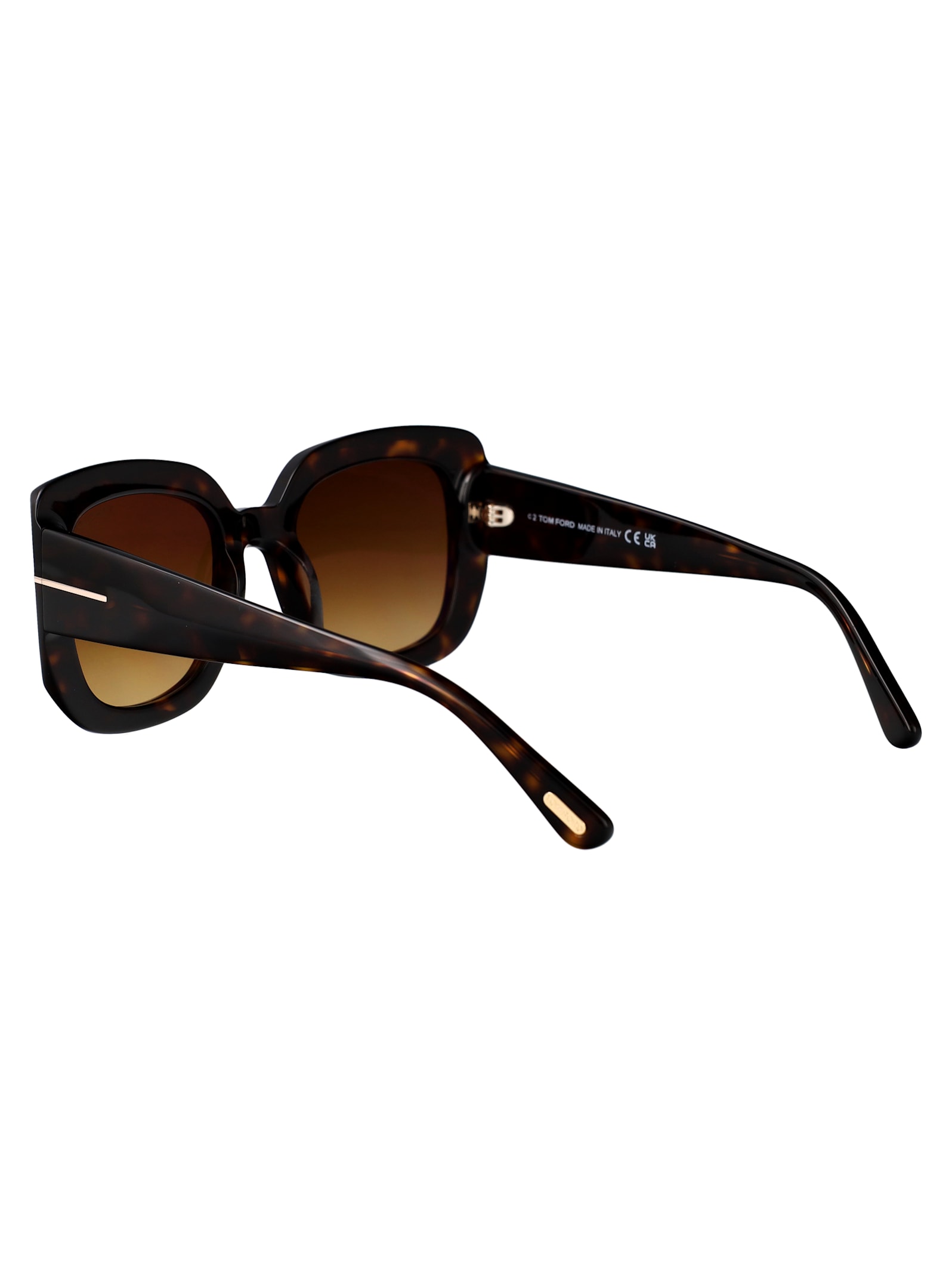 Tom Ford Womens Brown Tr001783 Kaya Square-frame Tortoiseshell Acetate Sunglasses In Avana Scura / Marrone Grad