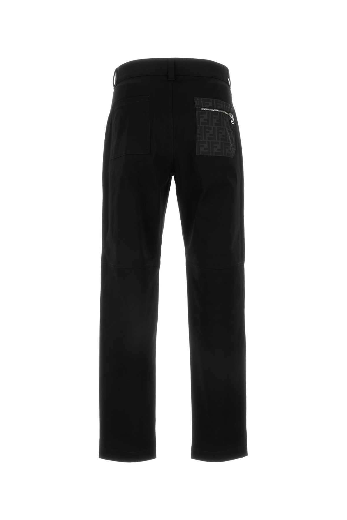 Shop Fendi Black Gabardine Cigarette Pant