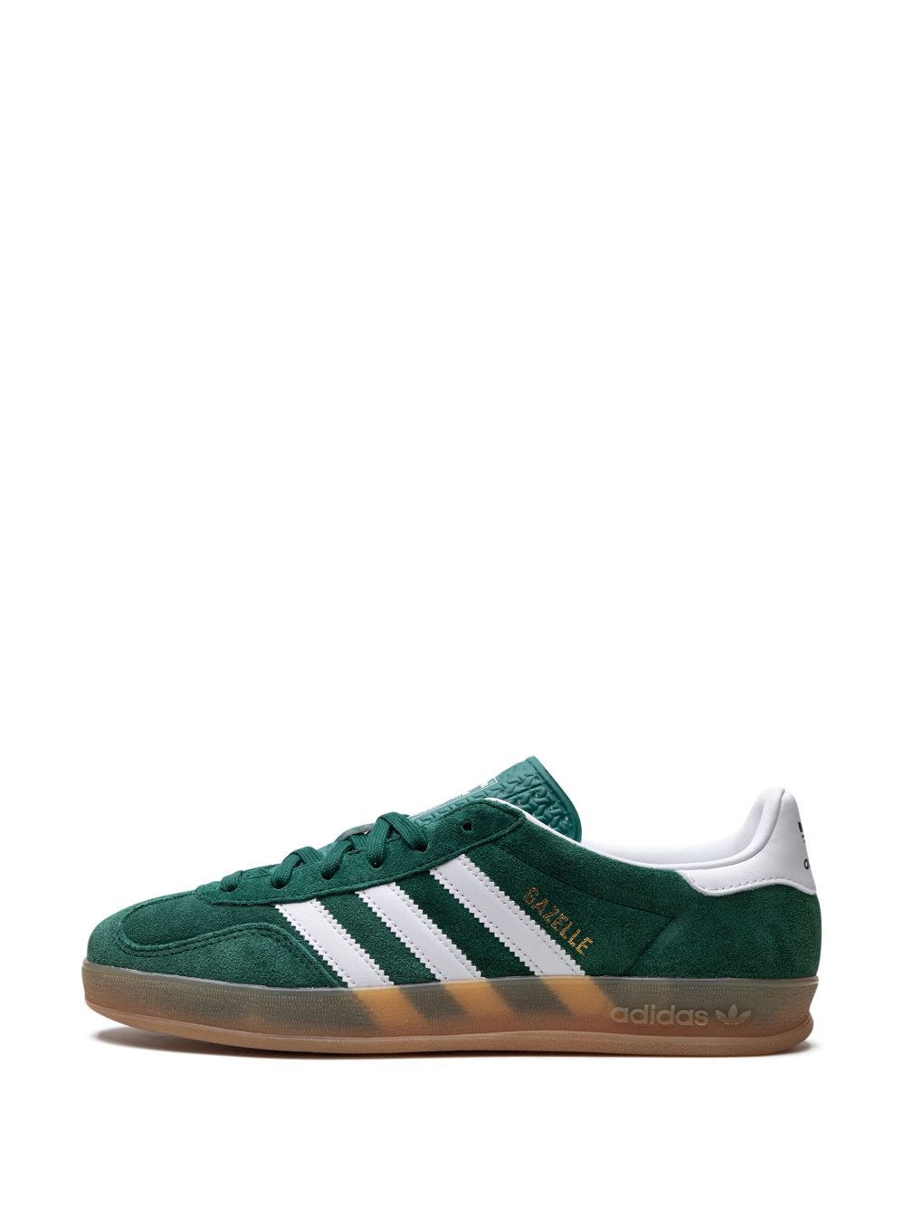 Shop Adidas Originals Gazelle Indoor Sneakers In Collgreen Ftwwht Gum