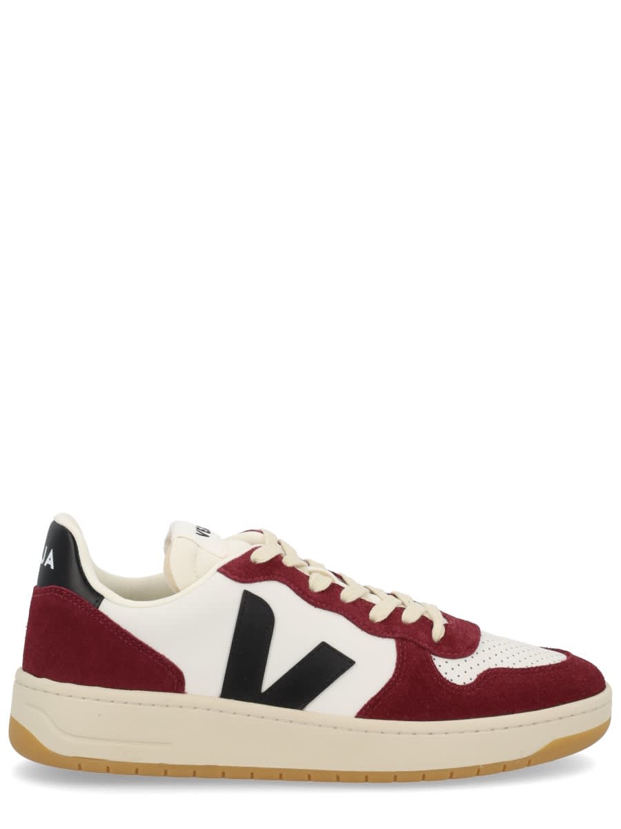 Veja Multicolour Leather And Suede In Burgundy