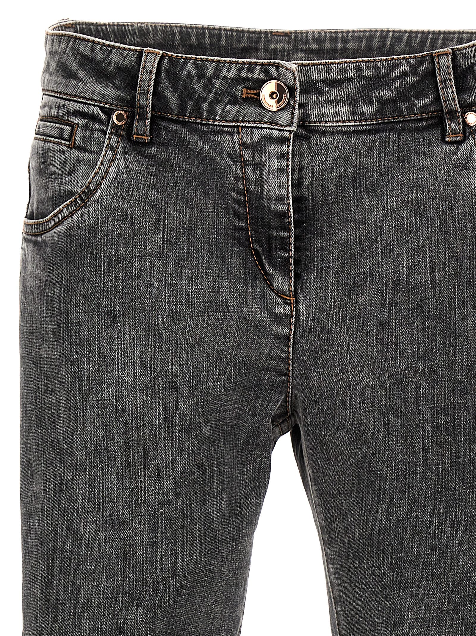 Brunello Cucinelli Embellished Jeans In Grey