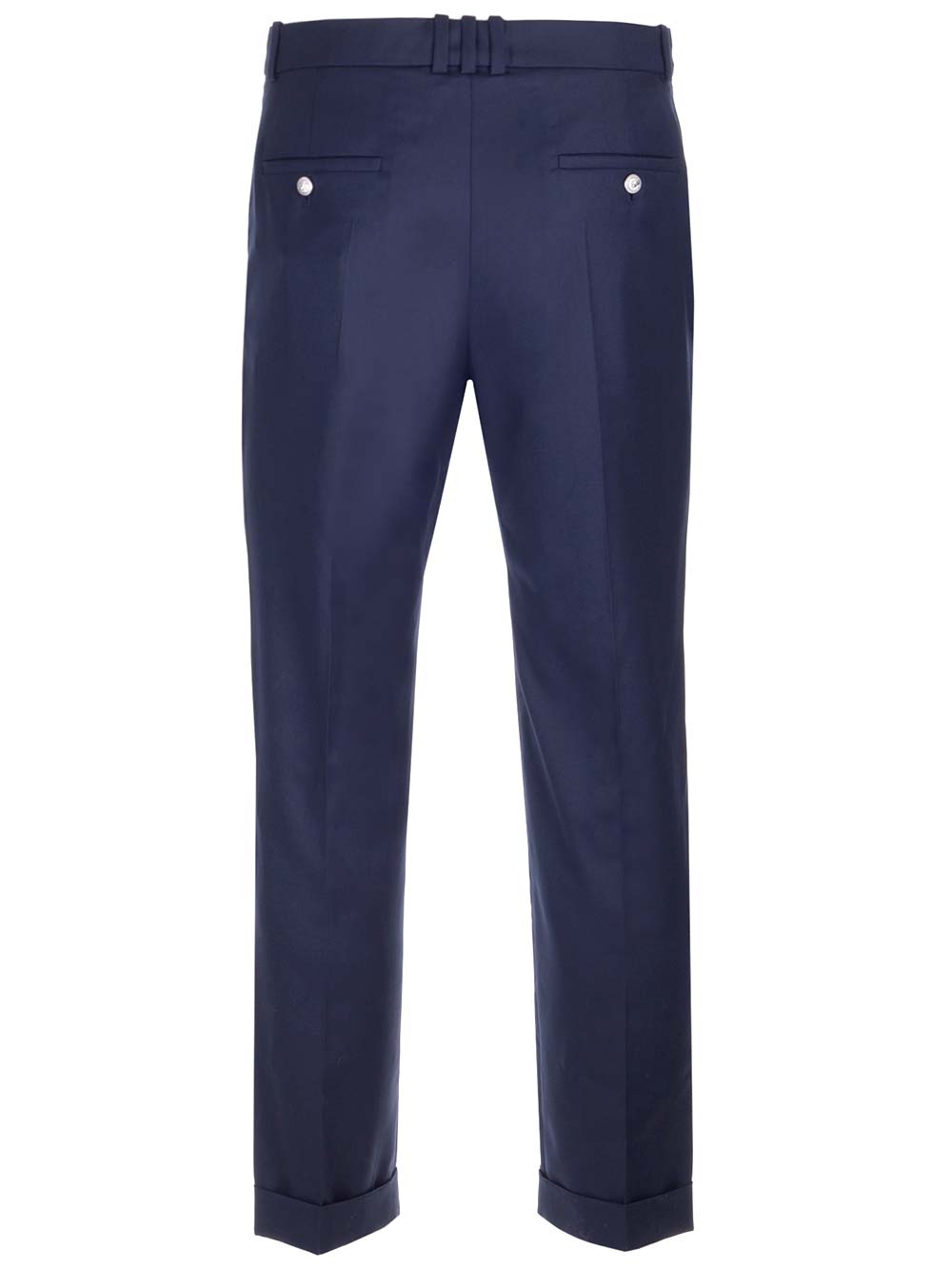 Shop Balmain Tailored Wool Trousers In Blu