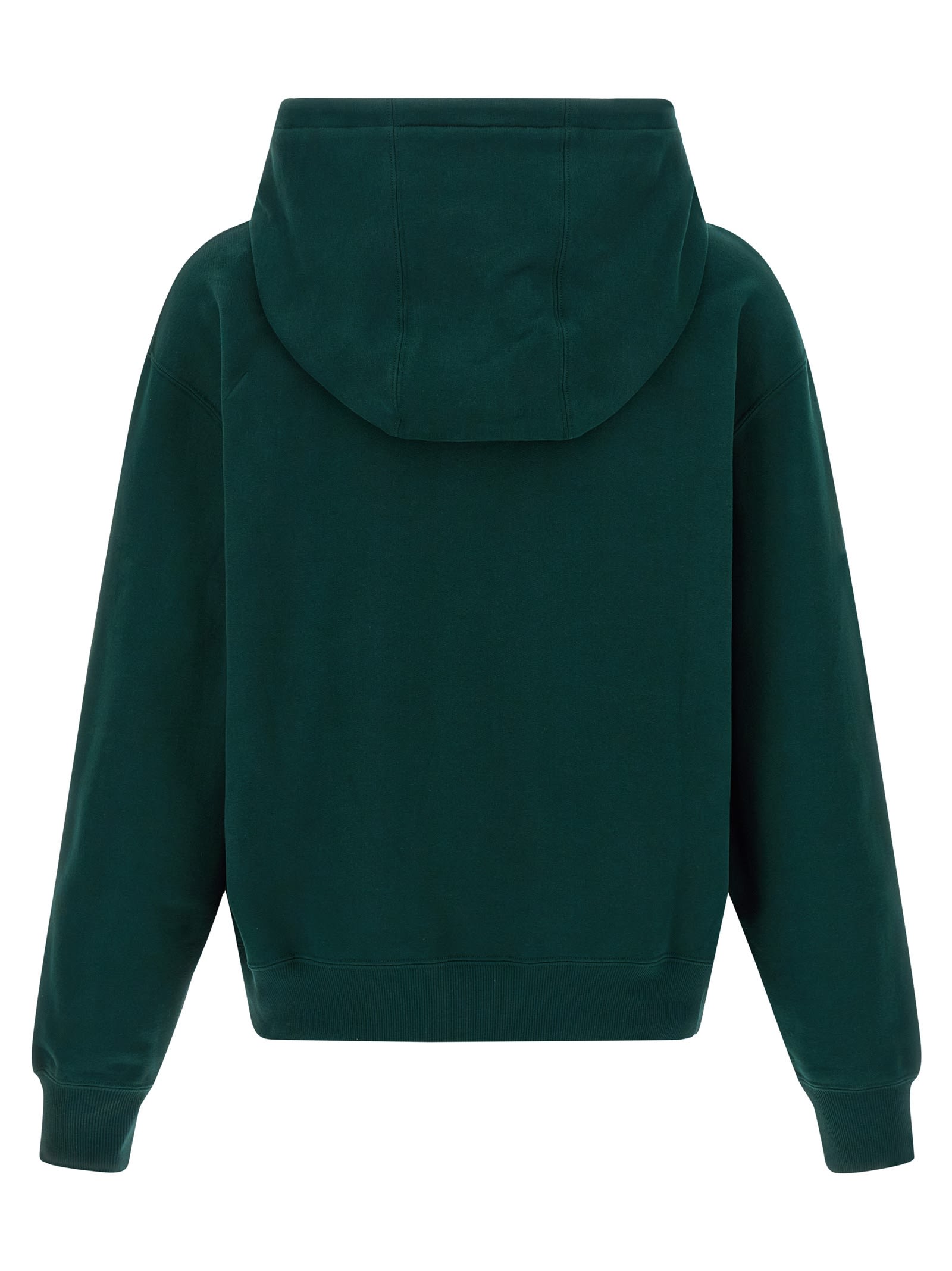 Saint Laurent Hoodie With Drawstring And Kangaroo Pocket In Green