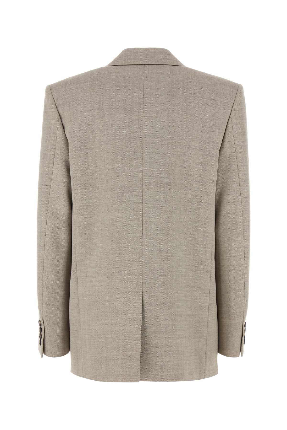 Saint Laurent Cappuccino Wool Blazer In Neutral