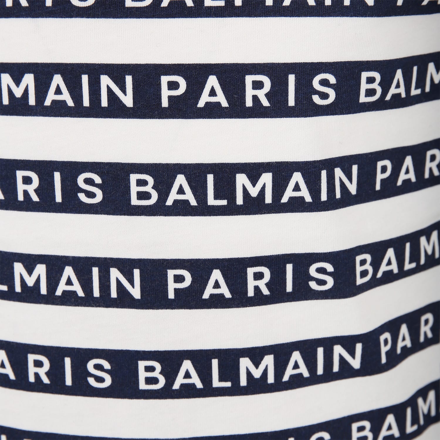 Shop Balmain White Sleveless T-shirt For Kids With Blue Stripes And Logo