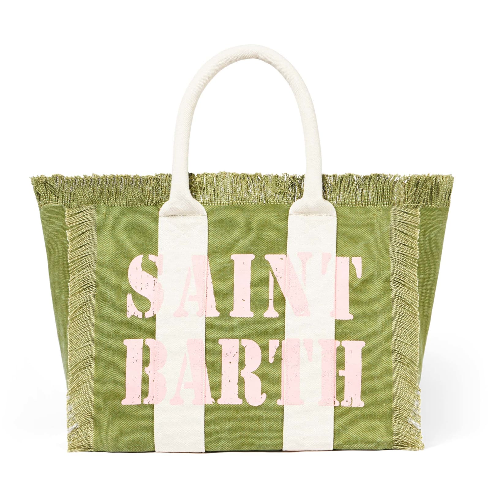 MC2 SAINT BARTH VANITY CANVAS SHOULDER BAG WITH LOGO PRINT