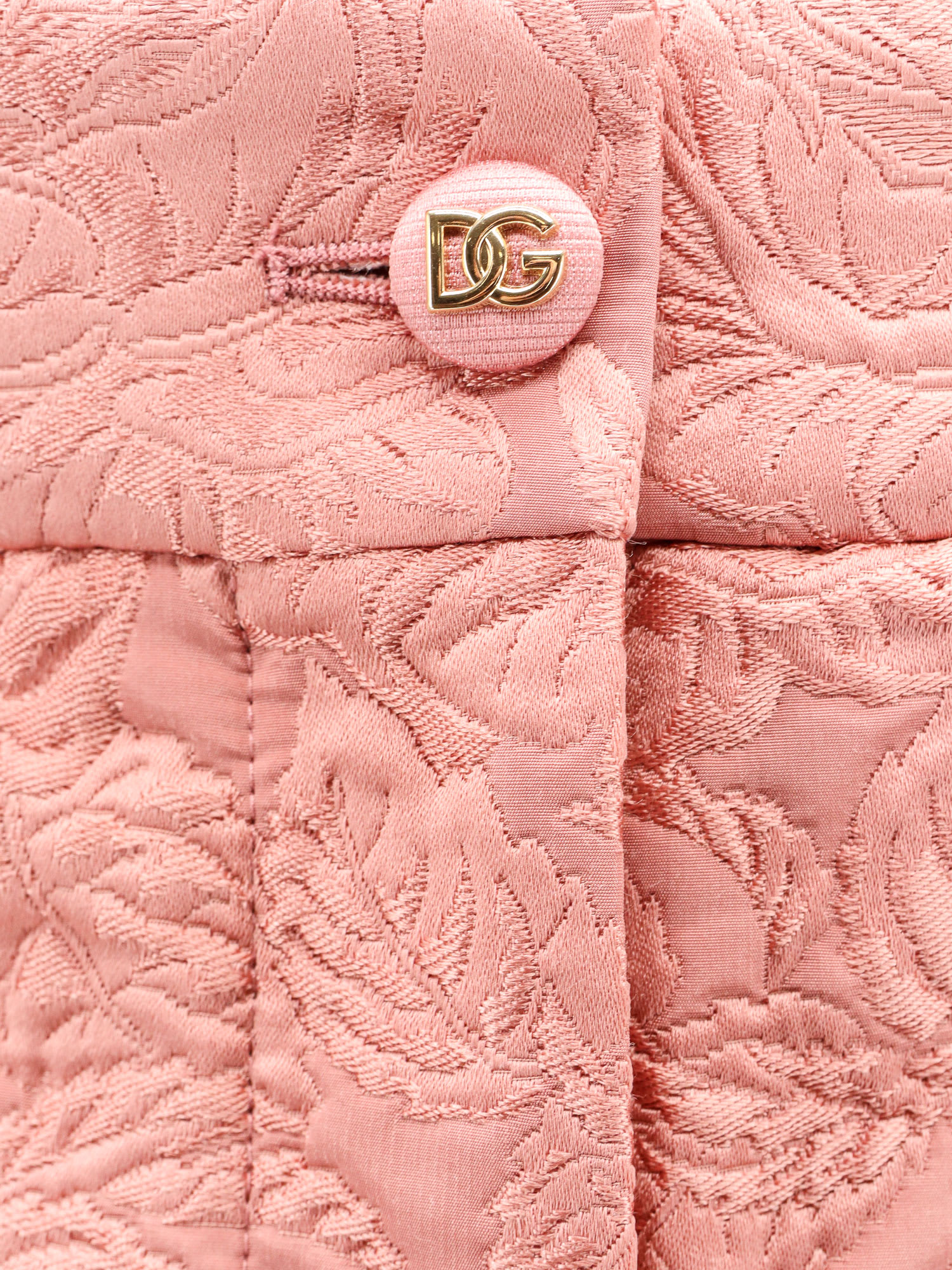 Dolce & Gabbana Embossed Embroidery Cotton Silk Blend Shorts In Pink
