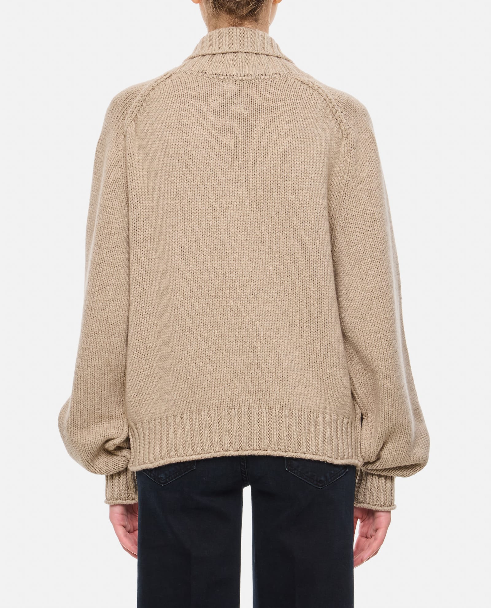 Shop Barrie Cashmere Collar Cardigan In Beige