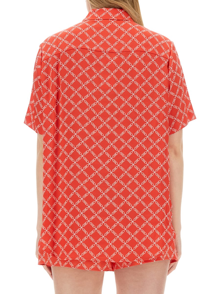Shop Michael Kors Monogram Shirt In Rosso