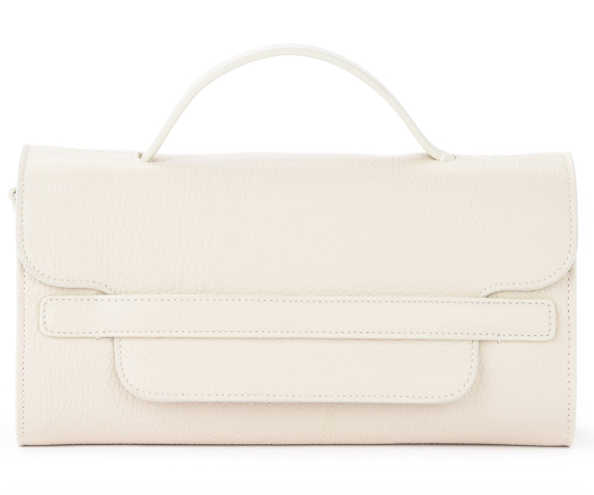 Zanellato Nina Daily S Bag Made Of White Textured Leather In Bianco