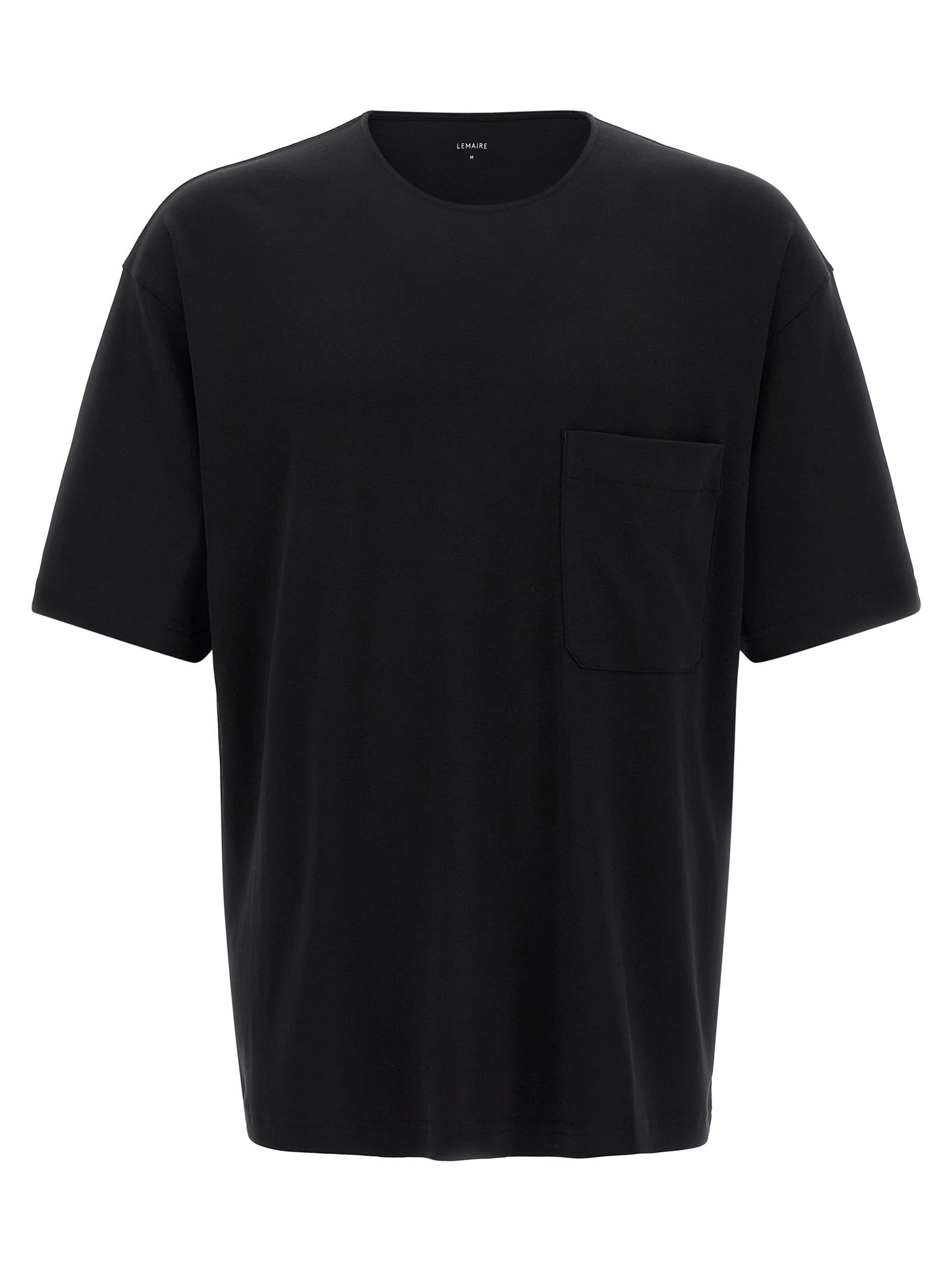 Lemaire T-shirt Aus Baumwolle Und Seide In Black