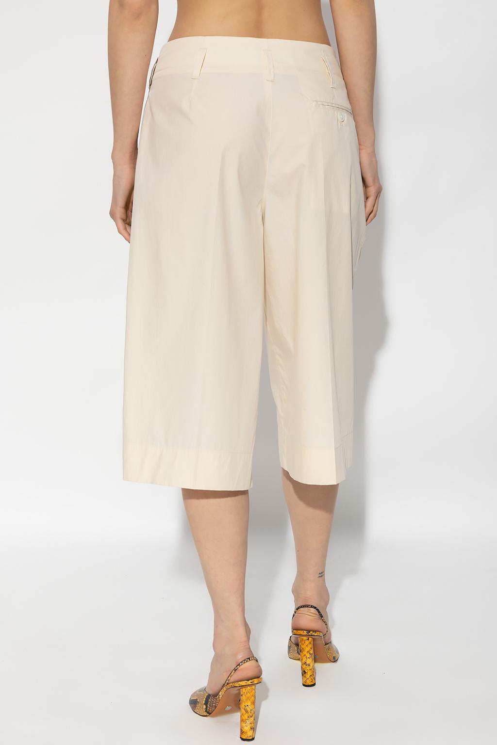 Shop Lemaire High-waisted Shorts In Cream