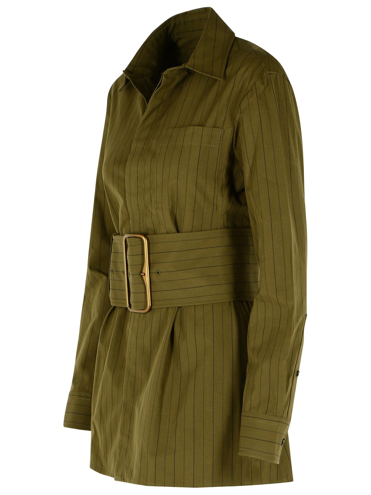 Burberry Green Cotton Mini Dress Women In Green