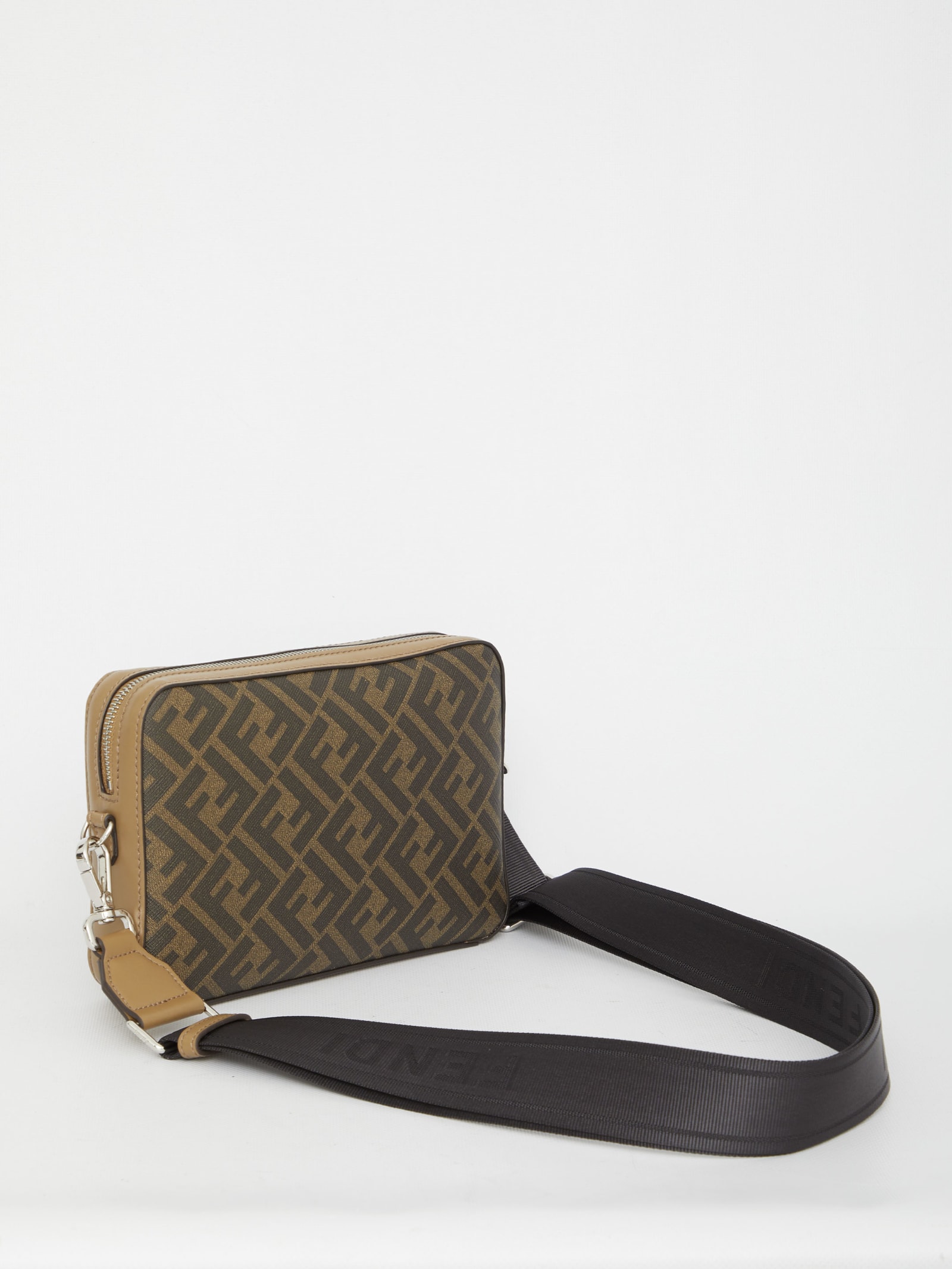 Shop Fendi Diagonal Camera Case Bag In Marrone