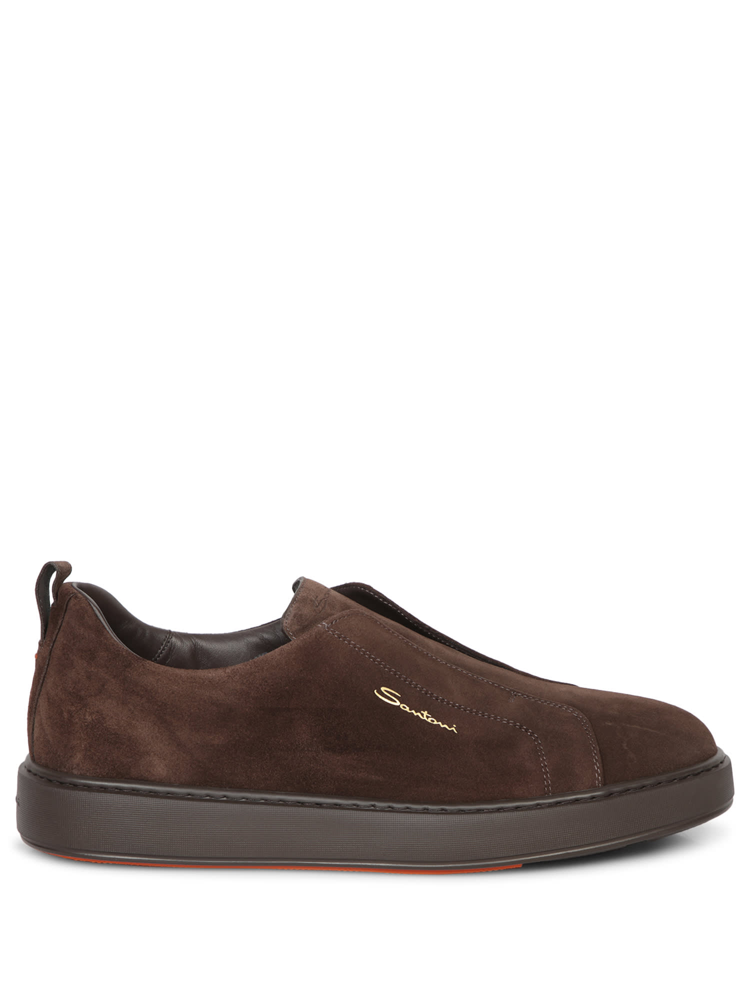 Shop Santoni Victory Suede Tdm Sneakers In Brown