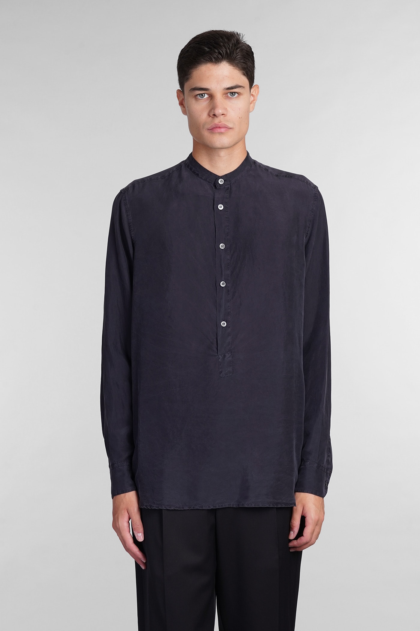 Shop Barena Venezia Ciospa Shirt In Blue Silk