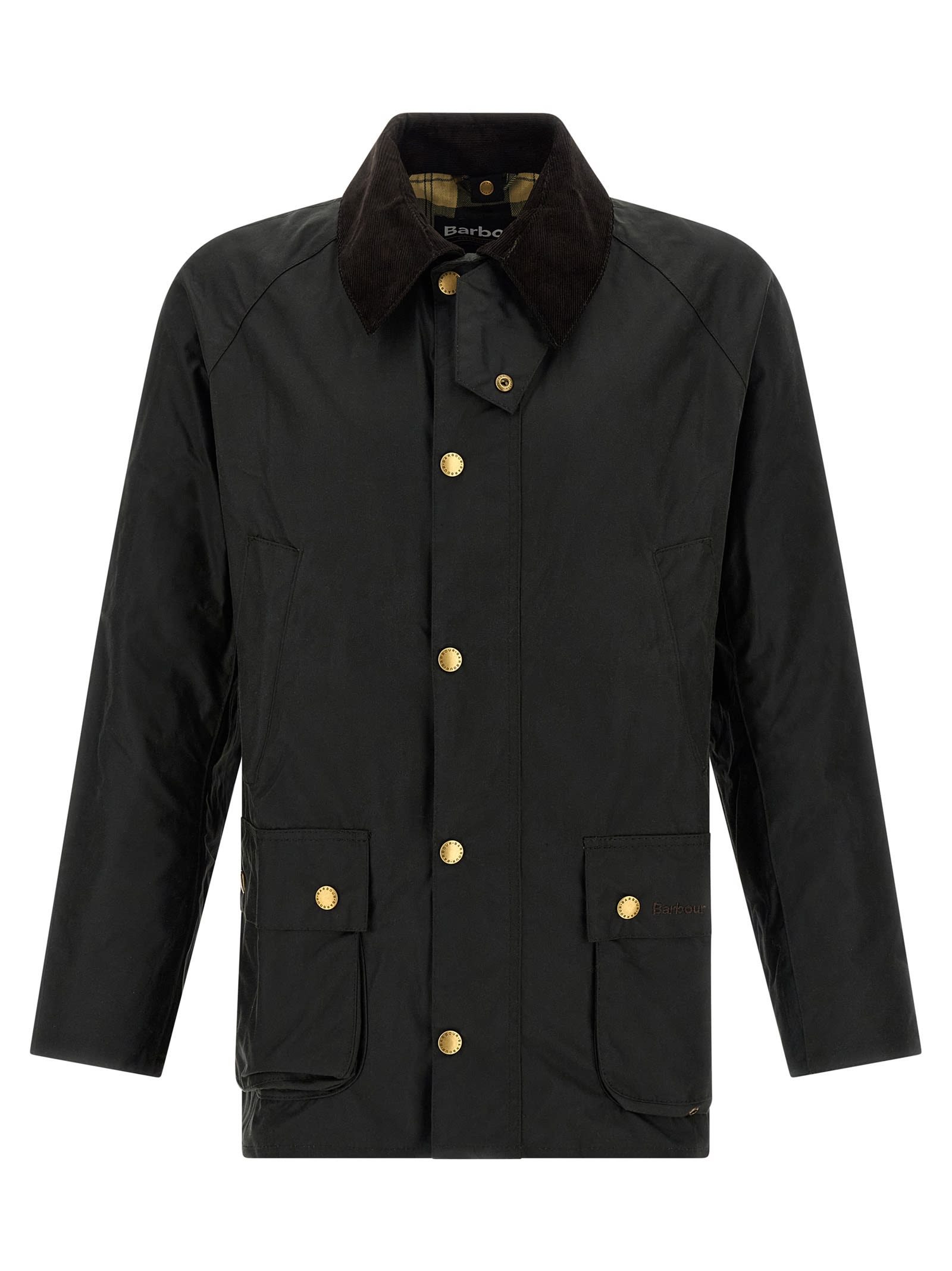 Barbour Casual Jacket With Long Sleeves And Collared Design In Black