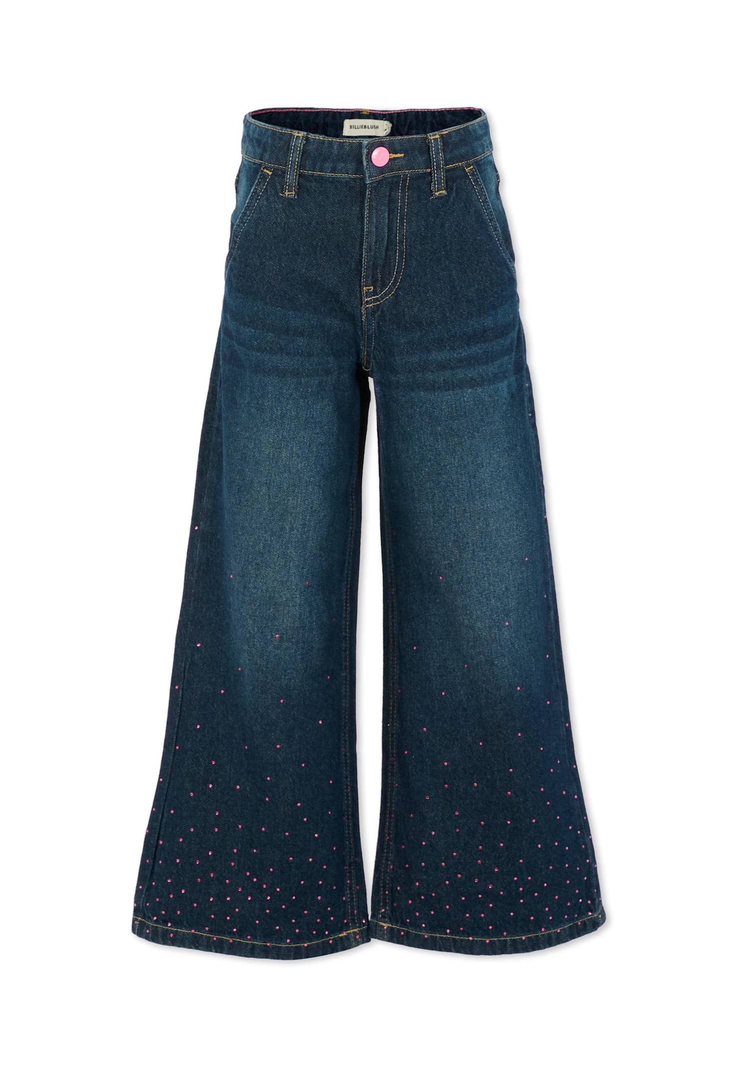 Billieblush Denim Jeans For Girl With Sequins In Blue