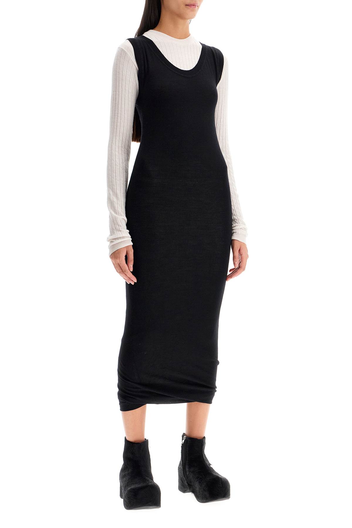 Marni Multi-layered Dress With Crinkled Hem In Black (black)