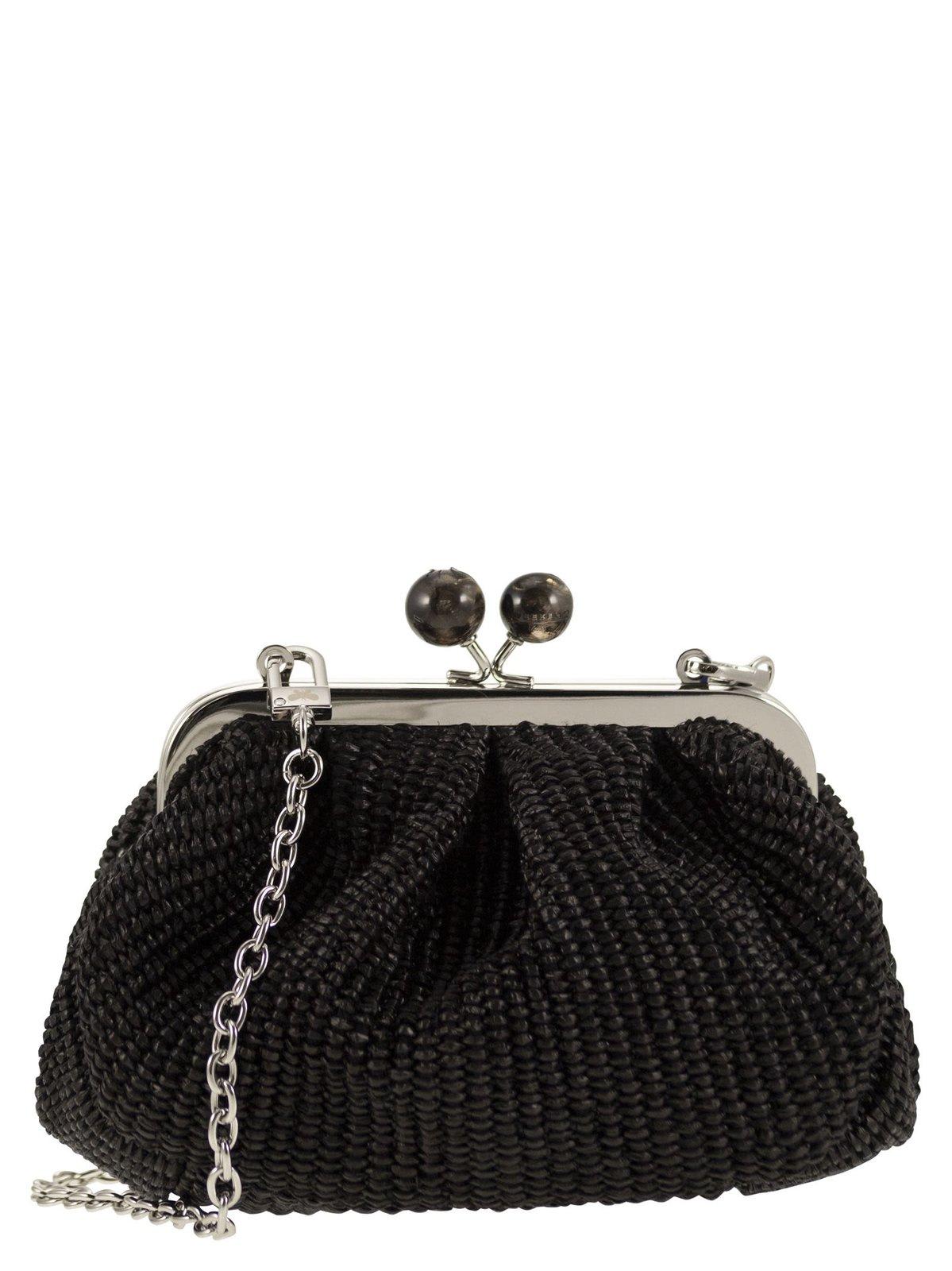 Weekend Max Mara Chain Link Small Clutch Bag In Black