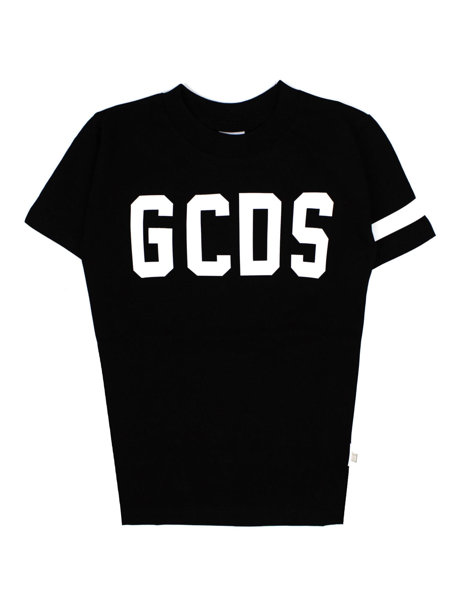 GCDS BLACK COTTON T-SHIRT,022522K 110